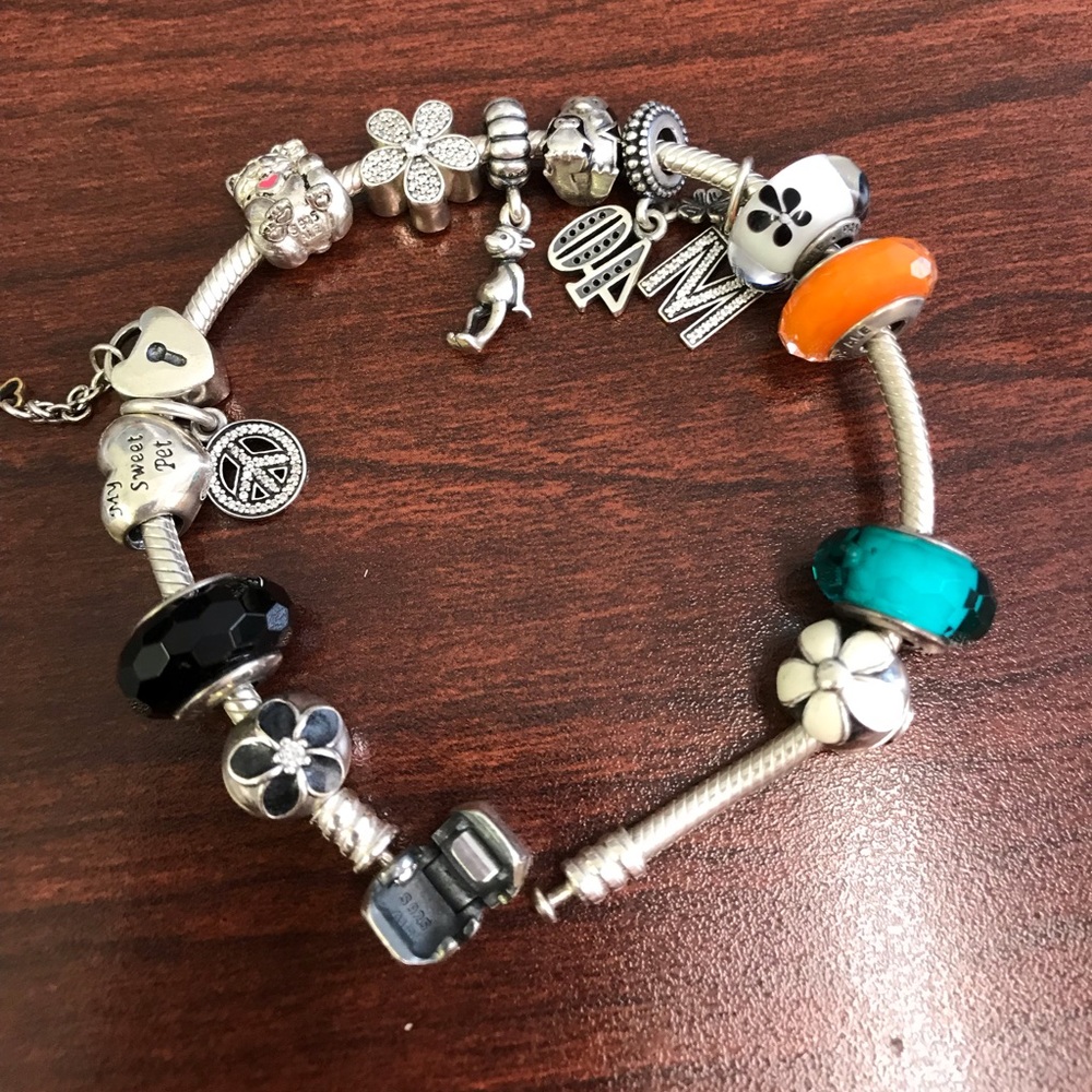 Pandora bracelet with charms